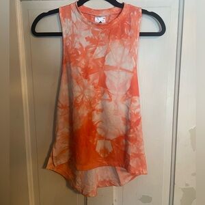 adidas Orange and White Tie-Dye Muscle Tee